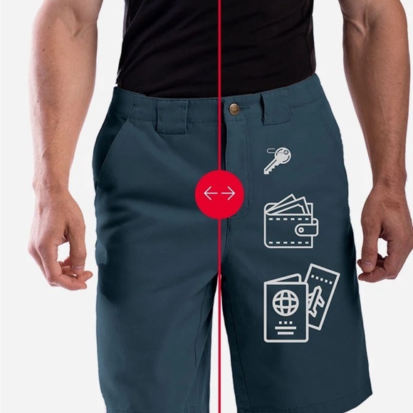 GRAY SCOTTeVEST HIDDEN CARGO SHORTS - NEW IN PACKAGE - SIZE 42 - Picture 2 of 13